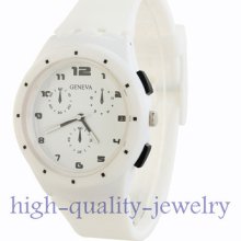 Geneva Silicone Candy Colors Lady/women/men/boy/girl Popular Quartz Wrist Watch