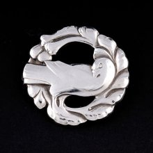 Georg Jensen Sterling Silver Dove Brooch 123. Large. Rare