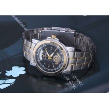 Gift Date Display Case Gearwheel Mens Boys Stainless Steel Mechanical Watch