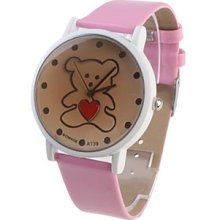 Girl Lovely Bear Women Watch Pink Watchband A139