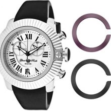 Glam Rock Watches Women's So-Be Mood Chronograph Silver Dial Black Sil