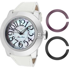 Glam Rock Watches Women's So-Be Mood White MOP Dial White Genuine Saff