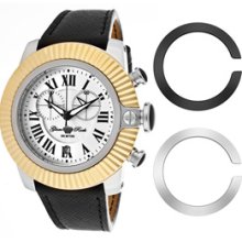 Glam Rock Watches Women's So-Be Mood Chronograph Silver Dial Black Saf