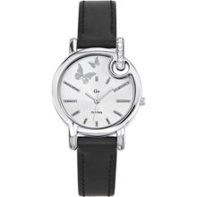 GO Classic Black Calfskin Bracelet Round Dial Watch ...