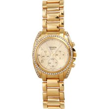 Gold Tone Cz Boyfriend Style Watch