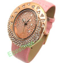 Golden Egg Watchcase Ladies Quartz Wrist Good Watches Pink
