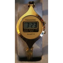 Good Cond. Vintage Women's Panasonic Digital Quartz Watch / Light / Month & Date