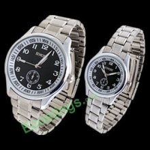 Good Jewelry Dial Man's and Lady's Lover Pair of Quartz Wrist Watches