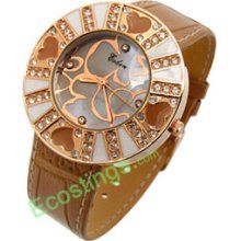 Good Jewelry Khaki Beloved Heart Flower Ladies Wrist Good Watches