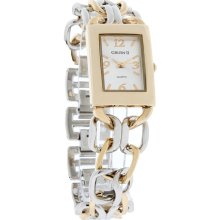 Gruen II Quartz Ladies Silver Dial Two Tone Double Chain Bracelet Watch GRT559