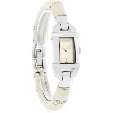 Gucci 6800 Series Ladies White Bamboo Grande Swiss Quartz Watch YA068536 *