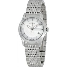 Gucci Timeless Ladies Watch Stainless Steel With A Silver Dial Ya126501