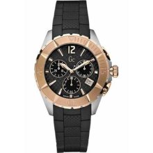 Guess Men's Stainless Steel Case Chronograph Date Black Rubber Watch I33501m1