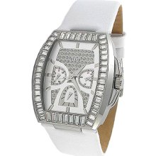 Guess U15025L2 White Dial Leather Strap Multifunction Women's Watch
