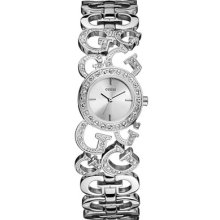 Guess Women Crystal Logo Bracelet Watch U11605l1 ,comes With Original Guess Box