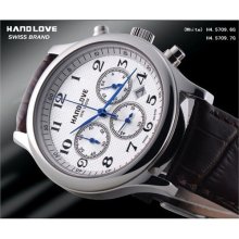 Handlove Handlove White Dial Classic Design Leather Menâ€²s Swiss Watch