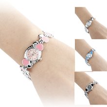 Heart Women's Double Style Alloy Analog Quartz Bracelet Watch (Assorted Colors)
