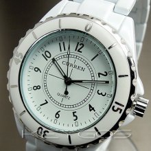 Hours Clock Dial Best Ladies Fashion Ceramic Men Steel Wrist Watch Wv007