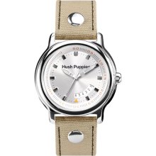 Hush Puppies Silver Dial Canvas Mens Watch 3521M9522