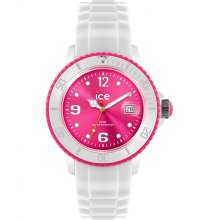 Ice 101979 White Pink Silicone Strap Women's Watch