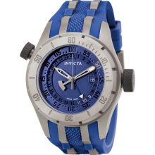 Invicta 0225 Men's Force Grey Titanium and Blue Rubber Watch