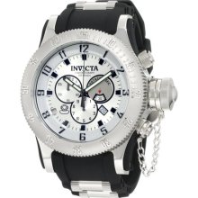 Invicta 10133 Men $995 Russian Diver Chrono Silver Quartz Polyurethane Watch