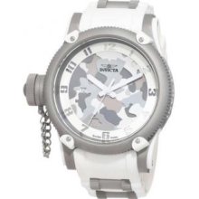 Invicta 1200 Mens Russian DIver Special Ops Lefty Swiss Quartz Rubber Strap White