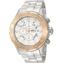 Invicta 13108 Watch Mens Pro Diver Silver Rose Dial Chronograph Quartz