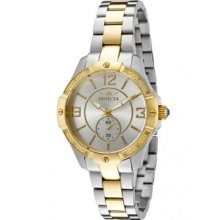 Invicta Angel Diamond Accented Light Silver Dial Two Tone Ss Watch 10222