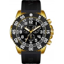 Invicta Black 12531 Pro Diver Chronograph Black Dial Gold-Plated Mens Watch 12531