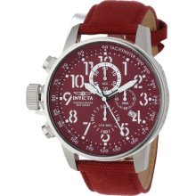 Invicta Force Lefty Men's Quartz Watch With Red Dial Chronograph Display And Red Nylon Strap 11523