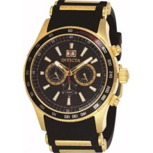 Invicta Gold-Tone Chronograph Rubber Mens Watch 1236