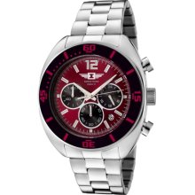 Invicta Men's Chronograph Sharp Red Dial Stainless Steel Date 