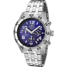 Invicta Mens Ii Collection Royal Blue Dial Chronograph Stainless Steel Watch