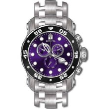 Invicta Men's Pro Diver Purple Dial Chronograph Watch