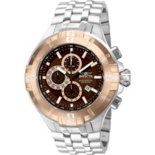 Invicta Mens Reef Pro Diver Xx-large Chronograph Rose Gold & Brown Ss Watch