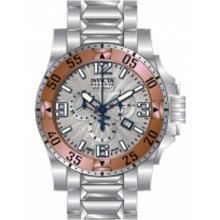 Invicta Men's Reserve Excursion Chronograph Stainless Steel Case and Bracelet Silver Dial 10891