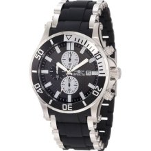 Invicta Mens Sea Spider Chronograph Black Polyurethane & Stainless Steel Watch