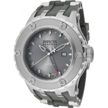 Invicta Men's Subaqua Reserve Gmt Silver Dial Grey Rubber Strap Watch In1398