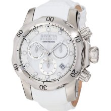 Invicta Womens 0950 Venom Reserve Chronograph White Mop White Leather Watch