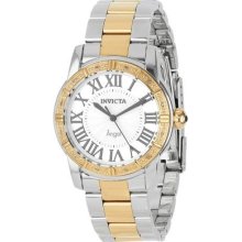 Invicta Womens Angel Roman Numerals Diamond Accented 18k Gold Two Tone Watch