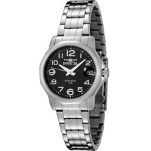 Invicta Womens Ii Collection Date Window Black Dial Stainless Steel Watch 6907