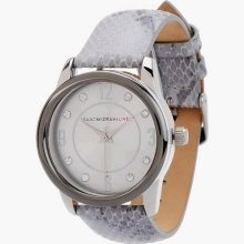 Isaac Mizrahi Live! Embossed Leather Strap Watch - Grey - One Size