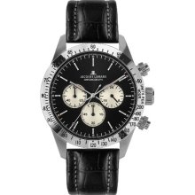 Jacques Lemans Nostalgie N-1557A Gents Black Leather Strap Watch