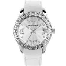Jacques Lemans Rome 1-1571B Ladies White Leather Strap Watch