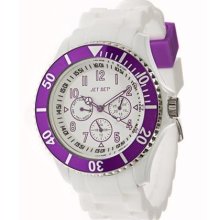 Jet Set Womens Addiction 2 Stainless Watch - White Rubber Strap - White Dial - JETJ19703-33