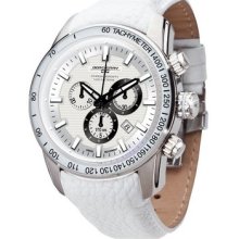 Jorg Gray Jg3700 33 Swiss Chronograph White Leather & Dial Men's Watch