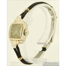Jules Jurgensen 17J vintage ladies' wrist watch in a beautiful 14k white gold case