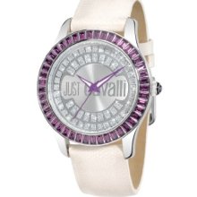 Just Cavalli Ladies Ice Analogue Watch R7251169015 With Quartz Movement, Leather Bracelet And Silver Dial