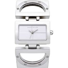 Karen Millen Ladies' Rectangular Dial/ Linked, White Km123w Watch Rrp Â£105.00